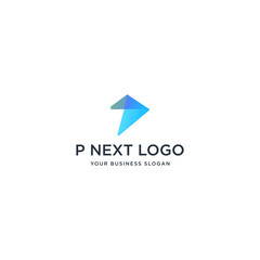 P NEXT DIGITAL LOGO DESIGN VECTOR