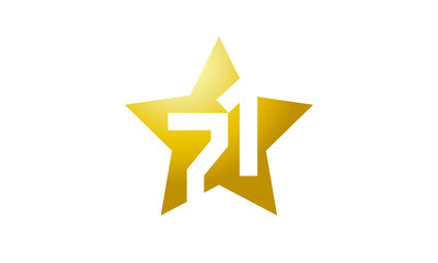 Obraz premium 71 Number New Gold Abstract Star Logo