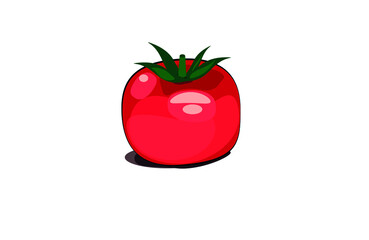 Red tomato isolated on white background. Tomatos cartoon infographics, illustration cartoon tomato simple flat, organic food. Vector illustration, packaging.