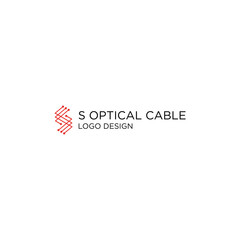 S OPTICAL CABLE LOGO DESIGN VECTOR
