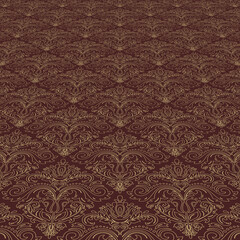 Classic vector pattern. Vintage abstract texture. Graphic golden background with perspective pattern