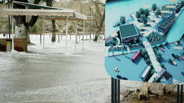 Flooding at tourist base in Turkey