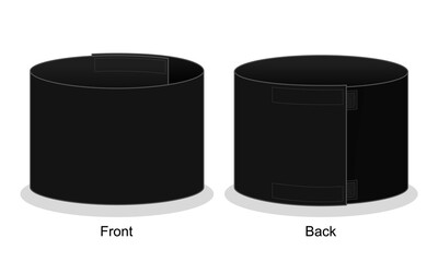 Blank Black Armband Captain Template on White Background.Front and Back View, Vector File.
