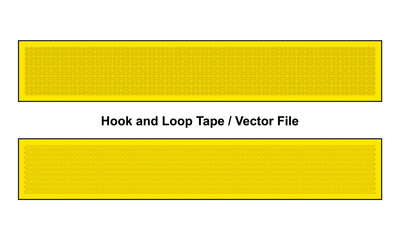 Yellow Hook and Loop Tape Fastener Template on White Background, Vector File.