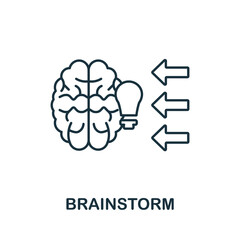 Brainstorm icon. Line element from graphic design collection. Linear Brainstorm icon sign for web design, infographics and more.
