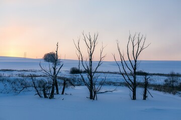 Stunning village scenery in russia in winter
