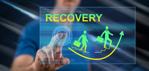 Man touching a recovery concept