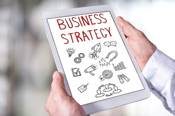 Business strategy concept on a tablet