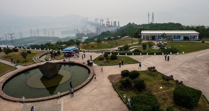Yichang City, Hubei Province, China - May 30, 2011: Landscape of the Three Gorges Dam on the Yangtze River in China