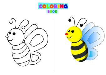 COLORING BOOK BEE  WITH COLOR