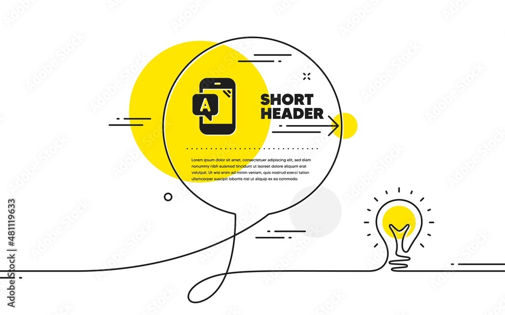 Poster ab testing icon. continuous line idea chat bubble banner. ui phone test sign. ab testing icon in cha