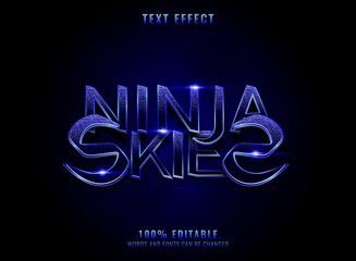fantasy blue glossy ninja text effect