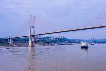 Changjiang River Bridge, Suspension Bridge, Chongqing, China