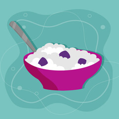 Breakfast porrige with berries