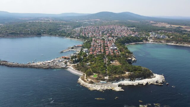 Aerial view of Town of Tsarevo, Burgas Region, Bulgaria 