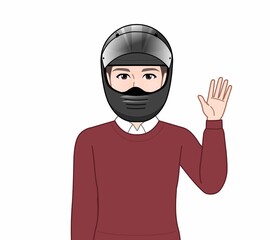 ヘルメットを被った男性