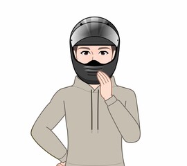 ヘルメットを被った男性