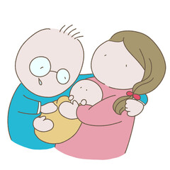 赤ちゃん誕生を喜ぶ夫婦