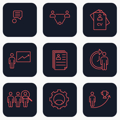 Set of Headhunting icon. Headhunting And Recruiting pack symbol template for graphic and web design collection logo vector illustration