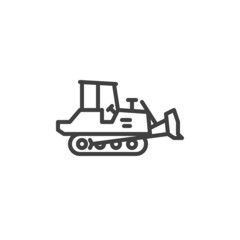 Bulldozer line icon