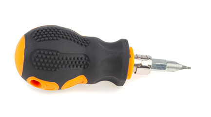 small screwdriver with big handle isolated on white background