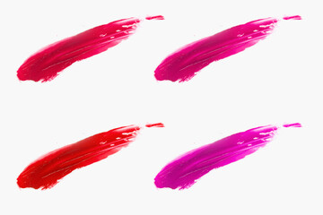 product template mockup, lipstick lip gloss with color swatch, on white display background,