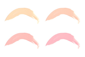 cosmetic makeup swatch smudge powder texture foundation primer product with beauty fashion...