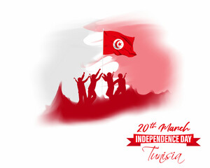 Obraz premium vector illustration for happy Tunisia independence day.