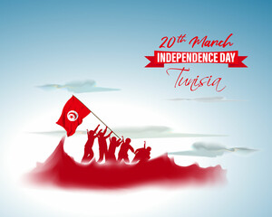 vector illustration for happy Tunisia independence day.