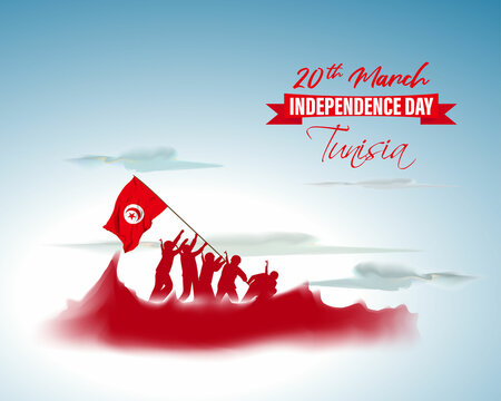vector illustration for happy Tunisia independence day. - Powered by Adobe