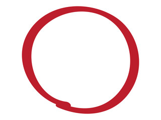 Red circle pen draw. Highlight hand drawn circle isolated on white background. Handwritten red circle. For marker pen, pencil, logo and text check. Vector illustration