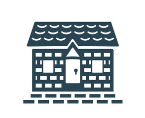 Vector illustration, logo, icon of real estate, houses and buildings. Industry and architecture. Editable. Isolated on a white background.