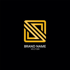 Gold Monogram S Symbol Logo Template Vector