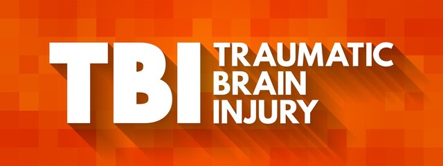 TBI Traumatic Brain Injury - intracranial injury to the brain caused by an external force, acronym text concept for presentations and reports