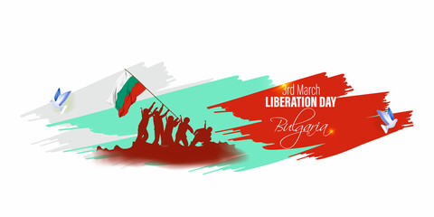 vector illustration of Happy liberation day Bulgaria