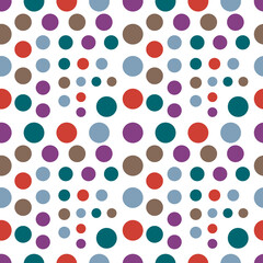 Stunning, trendy seamless pattern of colored balls in a simple flat style. For children s clothing, fashionable fabrics, home decor, backgrounds, postcards and templates, packaging, paper