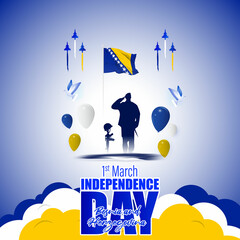 Vector Illustration of Happy Independence day Bosnia and Herzegovina