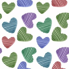 Seamless valentines pattern with hearts for postcard and gifts and cards 