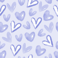 seamless valentine day pattern background with hand draw violet rainbow , kids pattern