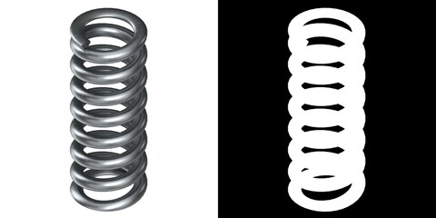 3D rendering illustration of an helical compression spring
