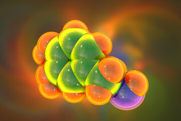 Dopamine molecule, 3D illustration