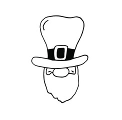 Leprechaun Irish Character line icon, St. Patricks day and holiday, leprechaun vector icon, vector graphics, editable stroke outline sign, eps 10