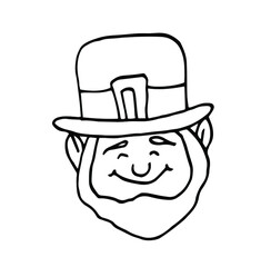 Obraz na płótnie Canvas Leprechaun Irish Character line icon, St. Patricks day and holiday, leprechaun vector icon, vector graphics, editable stroke outline sign, eps 10