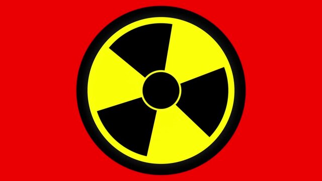 Nuclear symbol flashing icon loop