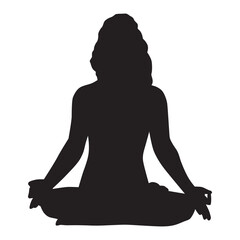 meditative young woman in yoga position