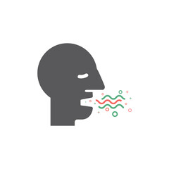 Bad Breath. Flat Icon. Vector icon for web graphic.