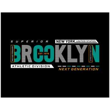 New York Brooklyn sport typography for t-shirt print and other uses. Design graphic. Vector image