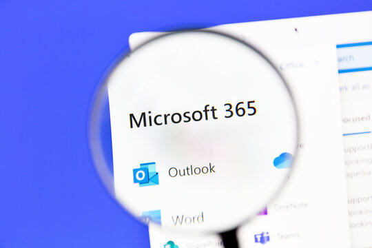 Ostersund, Sweden - Jan 18, 2022: Microsoft 365 on a computer screen. Microsoft Office is an office suite created by Microsoft.