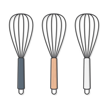 Whisk Flat Icon. Egg Beater Vector Icon Illustration. Kitchen Utensil For Cooking