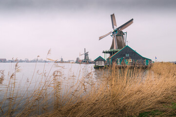 Zaanse Schans typical windmills, Amsterdam, Zaanse Schans